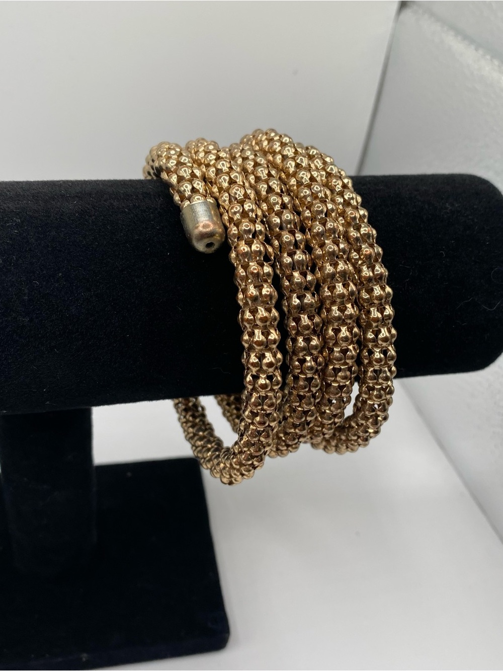 Gold Beaded Coil Bracelet - Women Jewelry